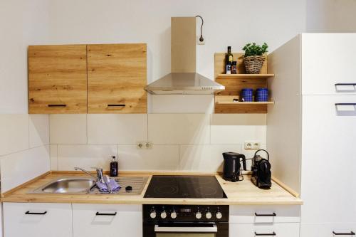 Kuchyň nebo kuchyňský kout v ubytování Neu renoviert I zentrale EG-Wohnung I 4 Personen, salt apartments
