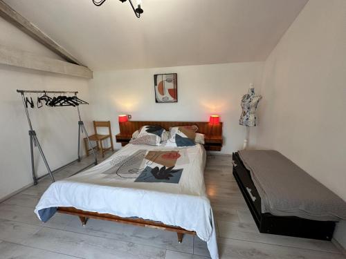 Postel nebo postele na pokoji v ubytování Chez zelinde