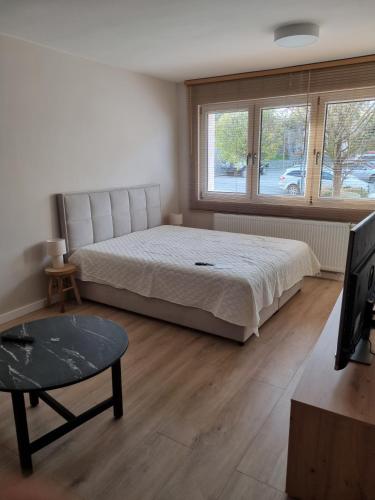 Ένα ή περισσότερα κρεβάτια σε δωμάτιο στο Apartament Sobótka