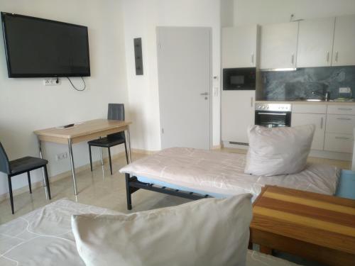 Køkken eller tekøkken på Ferienwohnung Beetzseeheide