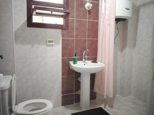 a bathroom with a sink and a toilet at Gardenia Hotel in 6th Of October