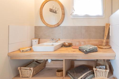 Koupelna v ubytování Eco Gîte