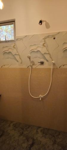 a room with a wall with bird drawings on it at Sulo House in Weligama
