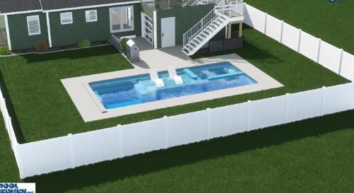 a rendering of a house with a swimming pool at 1 min - Lambeau Rooftop Entertainment Garage in Green Bay