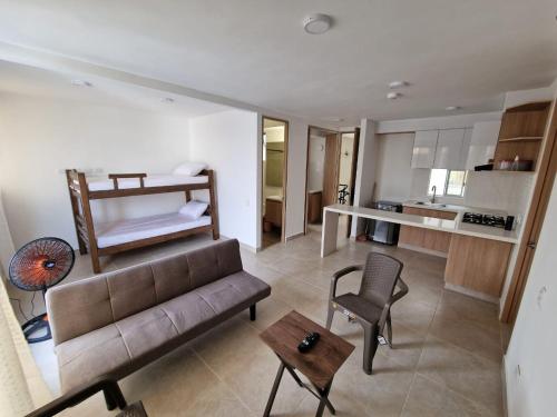 Η κουζίνα ή μικρή κουζίνα στο Apartamento en Cartagena, Manzanillo