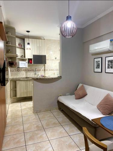 O bucătărie sau chicinetă la Apto Boqueirão próximo e com vista Mar