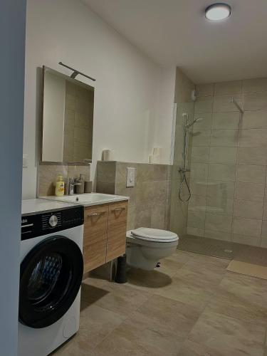 Et badeværelse på Appartement moderne - Sur le sentier des vignes