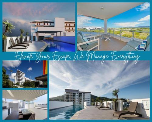 un collage de fotos de un edificio con piscina en Home To Holiday at Holborn Apartments, en Townsville