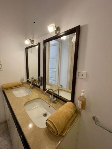 a bathroom with a sink and a large mirror at Caretta in Cairo