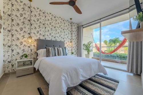 Voodi või voodid majutusasutuse Ubicación soñada en Cartagena | Apartamento premium en Baia Kristal toas