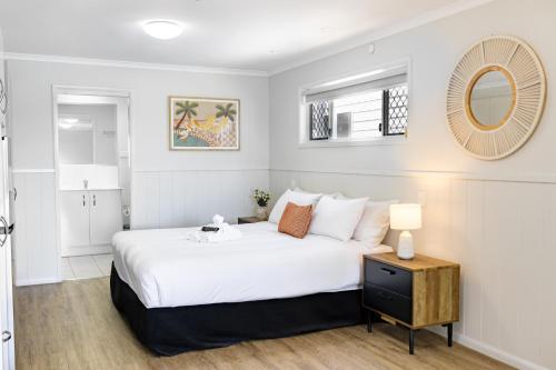 Ένα ή περισσότερα κρεβάτια σε δωμάτιο στο The Pelican Caravan Park Nambucca Heads