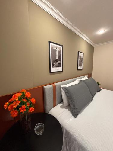 Cama o camas de una habitación en Flat barra residence-3 pessoas-Fa1204-4