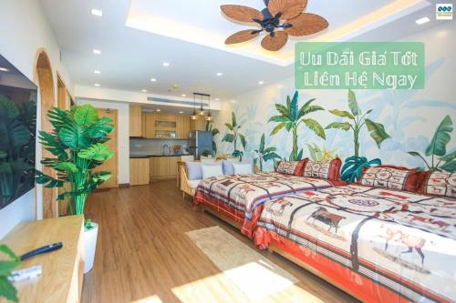 Ένα ή περισσότερα κρεβάτια σε δωμάτιο στο Căn Hộ View Biển Quy Nhơn - FLC Lux Chilling APT Trung Tâm TP