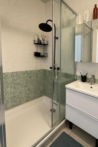 a bathroom with a shower and a sink at Appartement t3 à Montpellier in Montpellier