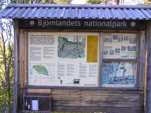 a sign for the britannias national park at Fredrika Hotell Jakt&Fiskecamp in Fredrika