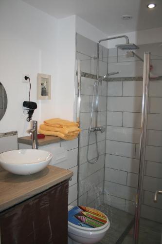 Gîte Côte Fleurie Lisieux Centre tesisinde bir banyo