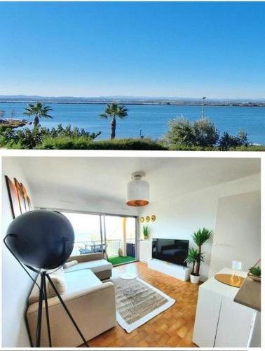 Appartement 1ere ligne piscine terrasse au bord de la plage front de mer avec vélos