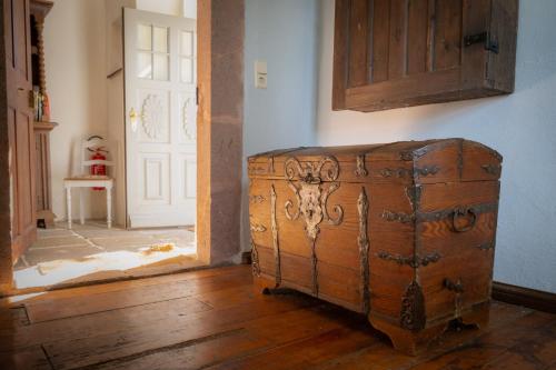 Postel nebo postele na pokoji v ubytování Haus Burgblick