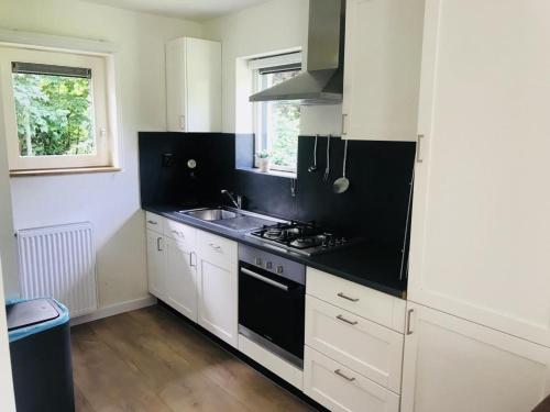 Kuchyň nebo kuchyňský kout v ubytování Theislandlife Vakantiehuis met privé jacuzzi en 3 B&B kamers