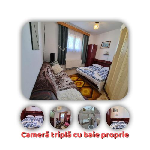 Ένα ή περισσότερα κρεβάτια σε δωμάτιο στο Pensiunea Wolfsberg