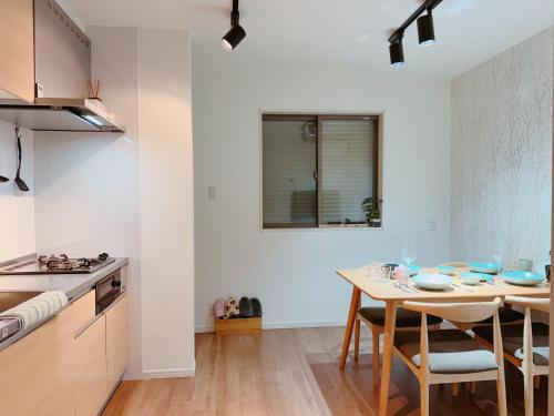 Η κουζίνα ή μικρή κουζίνα στο Linn 阿倍野