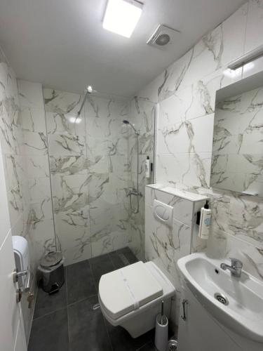 Koupelna v ubytování Hotel Sharlota