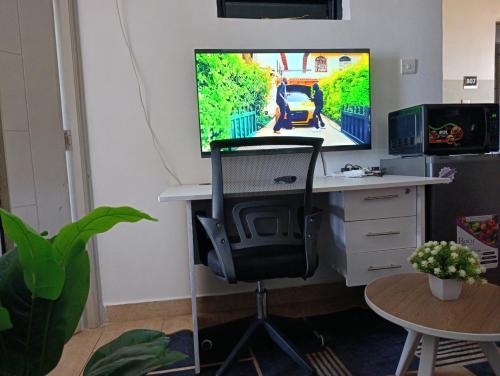 TV a/nebo společenská místnost v ubytování Executive Studio Kinoo