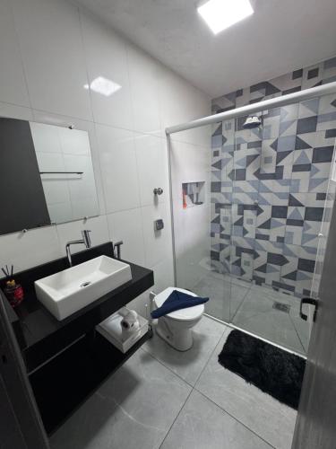 Koupelna v ubytování Ap Aconchego 210 B