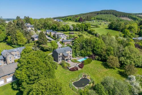 an aerial view of a house with a yard at Sous le Cielle d'Ardenne in La Roche-en-Ardenne