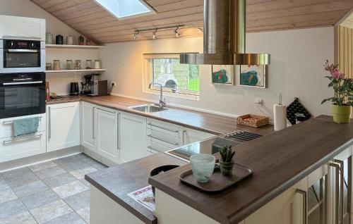 Η κουζίνα ή μικρή κουζίνα στο Beautiful Home In Idestrup With Sauna