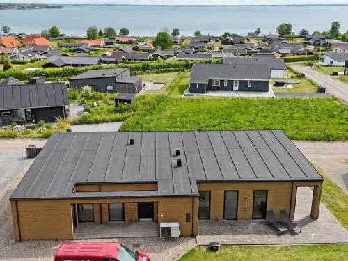 an aerial view of a house with a roof at Holiday Home Hildegunda - 600m from the sea by Interhome in Sjølund