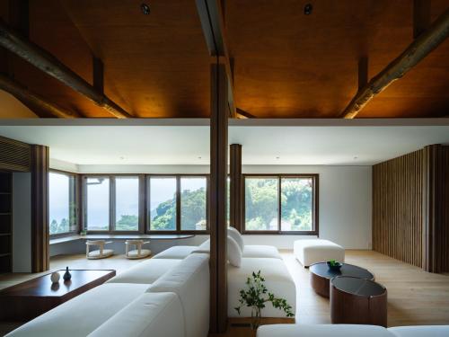 Postel nebo postele na pokoji v ubytování Poka Villa Matsushioen 松汐苑 熱海