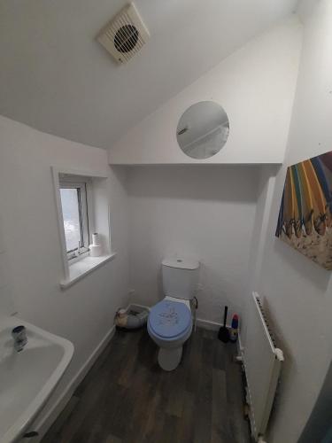 a bathroom with a toilet and a sink and a tub at Canton Principality Stadium Studio Flat in Cardiff