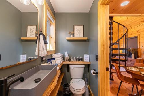 a bathroom with a sink and a toilet at Retreat at Riverbend in West Jefferson