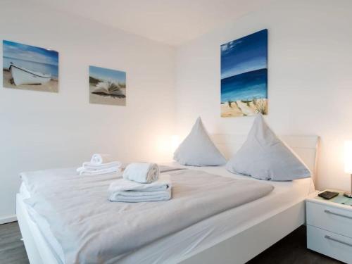 Postel nebo postele na pokoji v ubytování Holiday apartment in Olpenitz with sauna