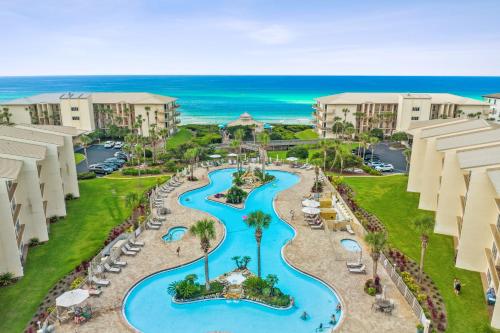 an aerial view of the pool at the resort at HP 15W Salt and Light by 30A Escapes in Rosemary Beach