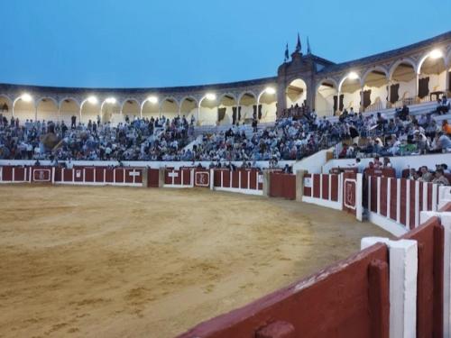 an arena with a crowd of people watching a rodeo at Céntrico in Antequera