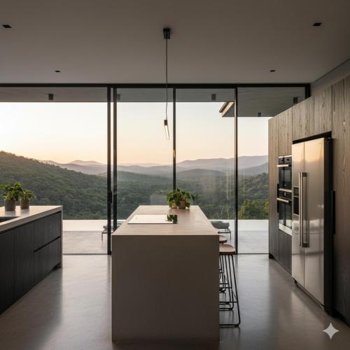 Kuchyň nebo kuchyňský kout v ubytování Calystro