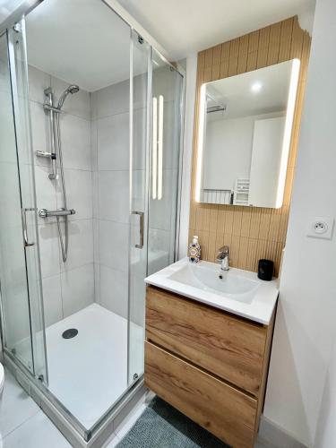 Ένα μπάνιο στο Saphir Apartment 2 rooms Senlis Centre Parc Astérix