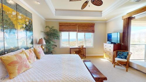 Postel nebo postele na pokoji v ubytování ❤PiH❤ Beautiful Ocean Villa Nani Moana Hale Stunning Ocean Views