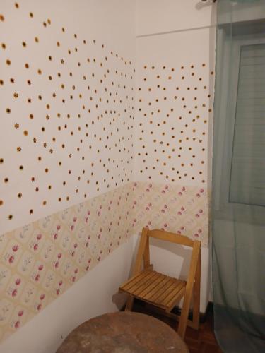 a childs room with a wall with polka dots at Benfica in Lisbon