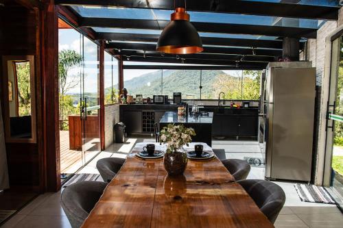 Posezení v ubytování Chalé Bela Vista Montanha Capivari