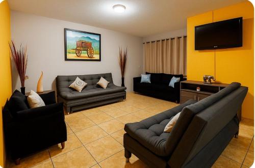 TV a/nebo společenská místnost v ubytování Casa VILLA CUERVO PARA 21 PERSONAS