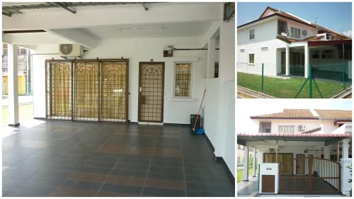 two images of a house with a gate at Super Cozy Homestay in Melaka