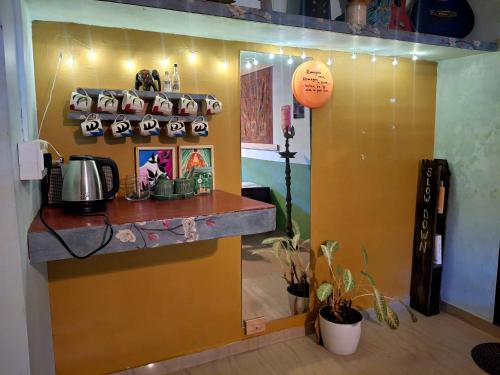 Kuchyň nebo kuchyňský kout v ubytování Sadhana on the beach