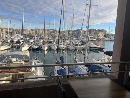 Cap Hermes 107 studio magnifique vue port 3 pers