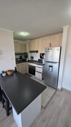 Η κουζίνα ή μικρή κουζίνα στο Modern apartment with a wide view