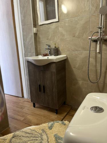 Koupelna v ubytování Boukari Blu Studio Boukari Beach