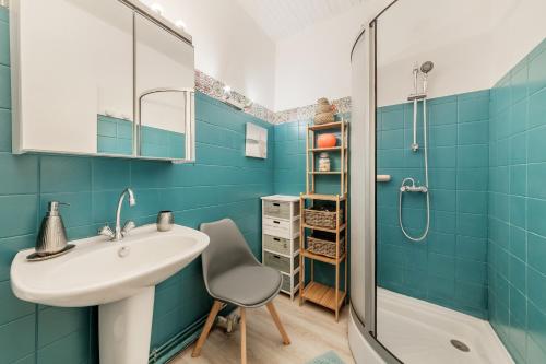 Koupelna v ubytování Maison de bourg