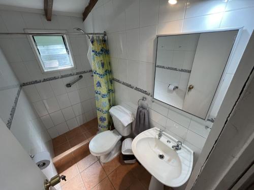 Koupelna v ubytování Cabañas Frente al Lago Calafquén